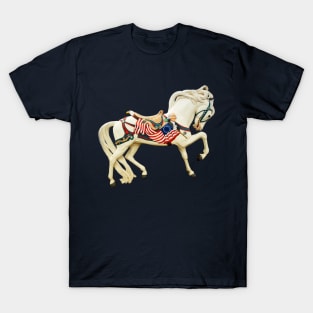 Carousel Animal Patriotic Horse Photo T-Shirt